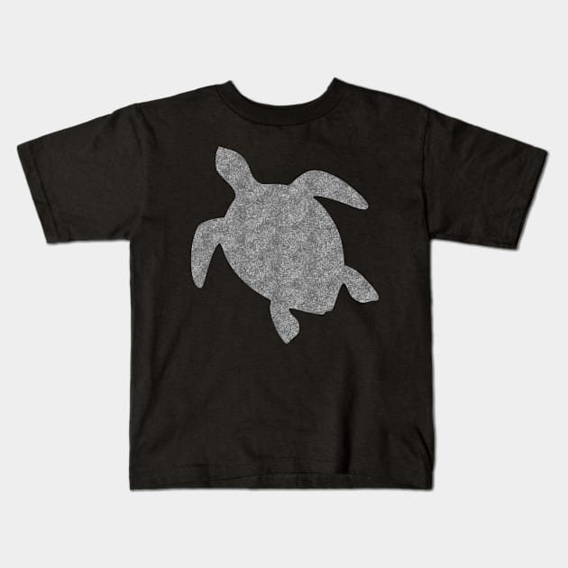 Silver Turtle Kids T-Shirt by MarieStar